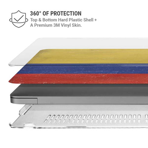 Colombia Flag Distressed MacBook Pro 14in (2021-24) Case plus Skin